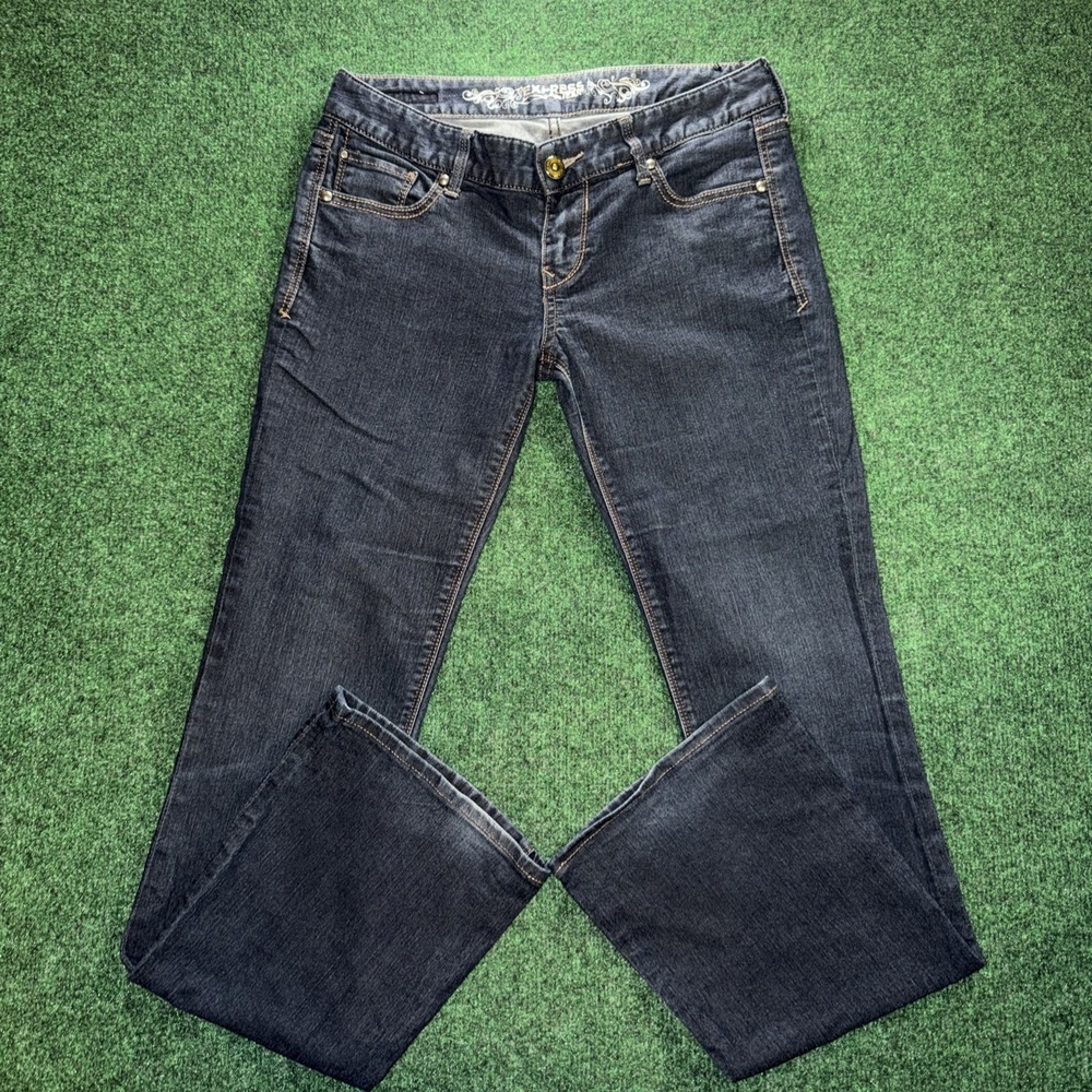 Express Boot Cut Reg Fit Jeans Womens Size 2 31L Blue Jeans Y2K